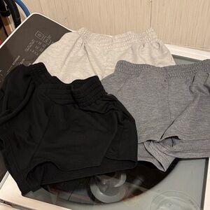 SHEIN Set of Three Shorts in Black, Light Gray, and Dark Gray xsmall